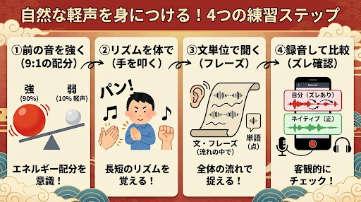 自然な軽声を身につける練習ステップ