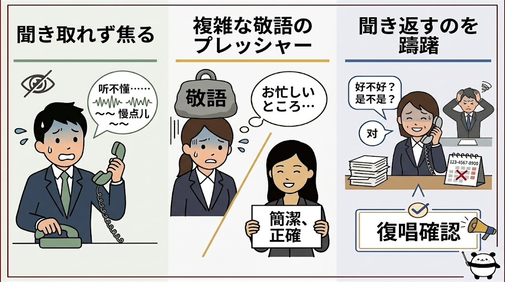 中国語の電話対応が怖いと感じる3つの原因