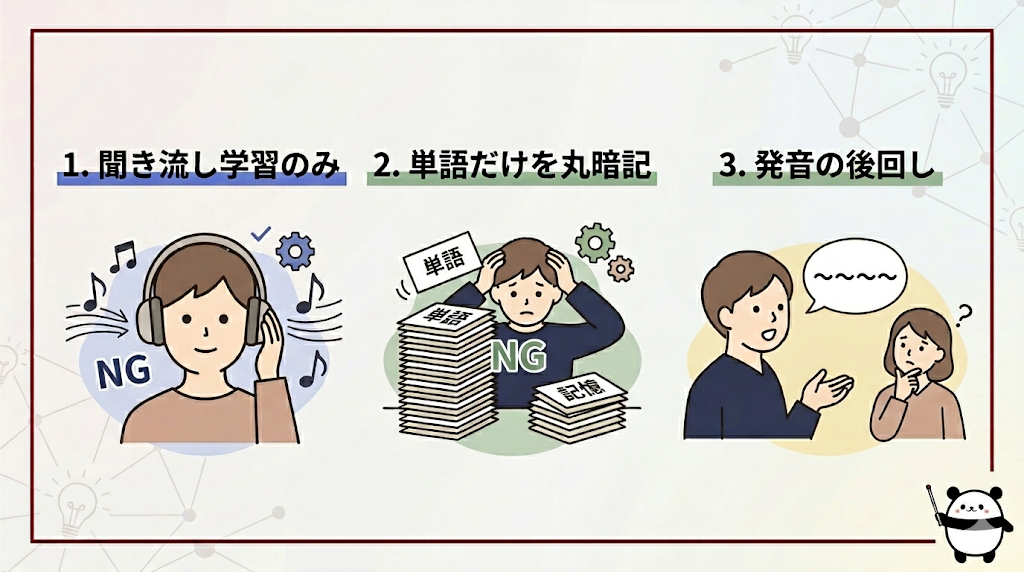 初心者がやりがちな遠回りのNG勉強法