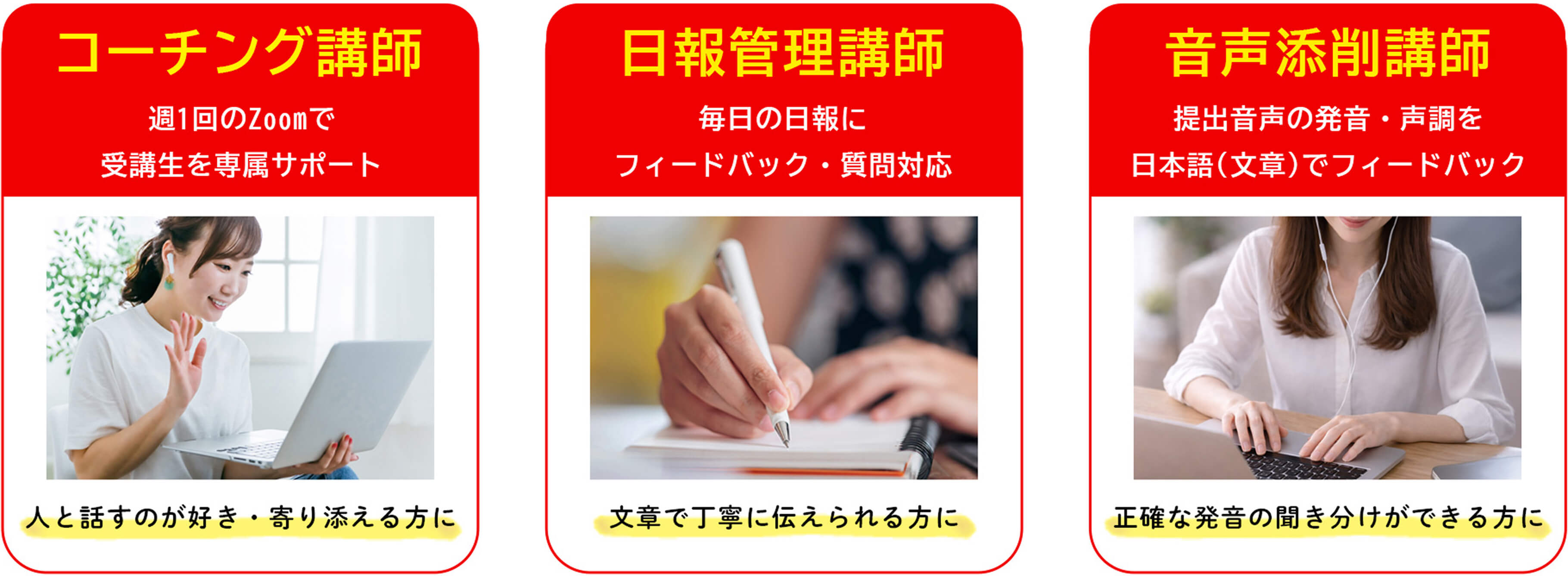 毎日中国語のサポート体制